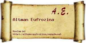 Altman Eufrozina névjegykártya